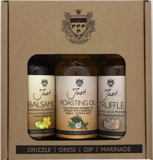 Cook's Gift pack- Truffle, Balsamic, Roasting Infused Cold-Pressed Rapeseed Oil 00ml (Pack of 3)
