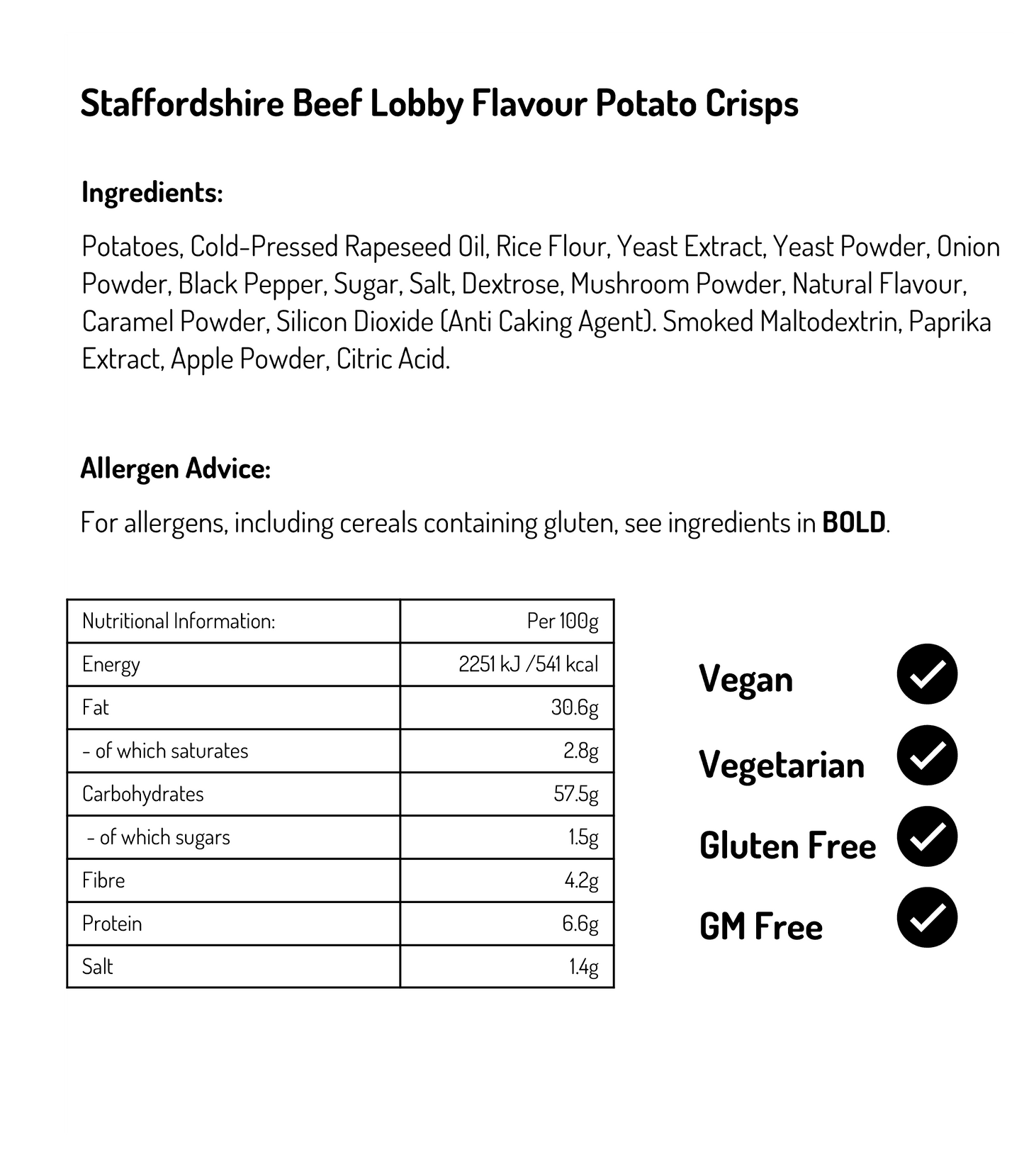 Beef - Staffordshire Lobby Flavour Crisps 40g (Case of 24)