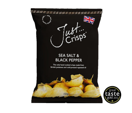 Sea Salt and Black Pepper Crisps 150g (Case of 12)
