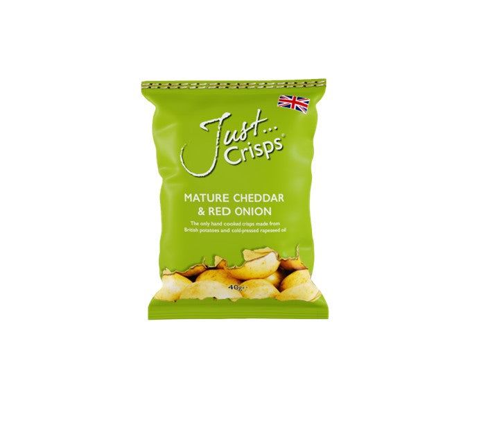 Just Crisps Mature Cheddar and Red Onion Snacking Bag