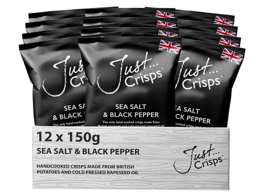 Sea Salt and Black Pepper Crisps 150g (Case of 12)
