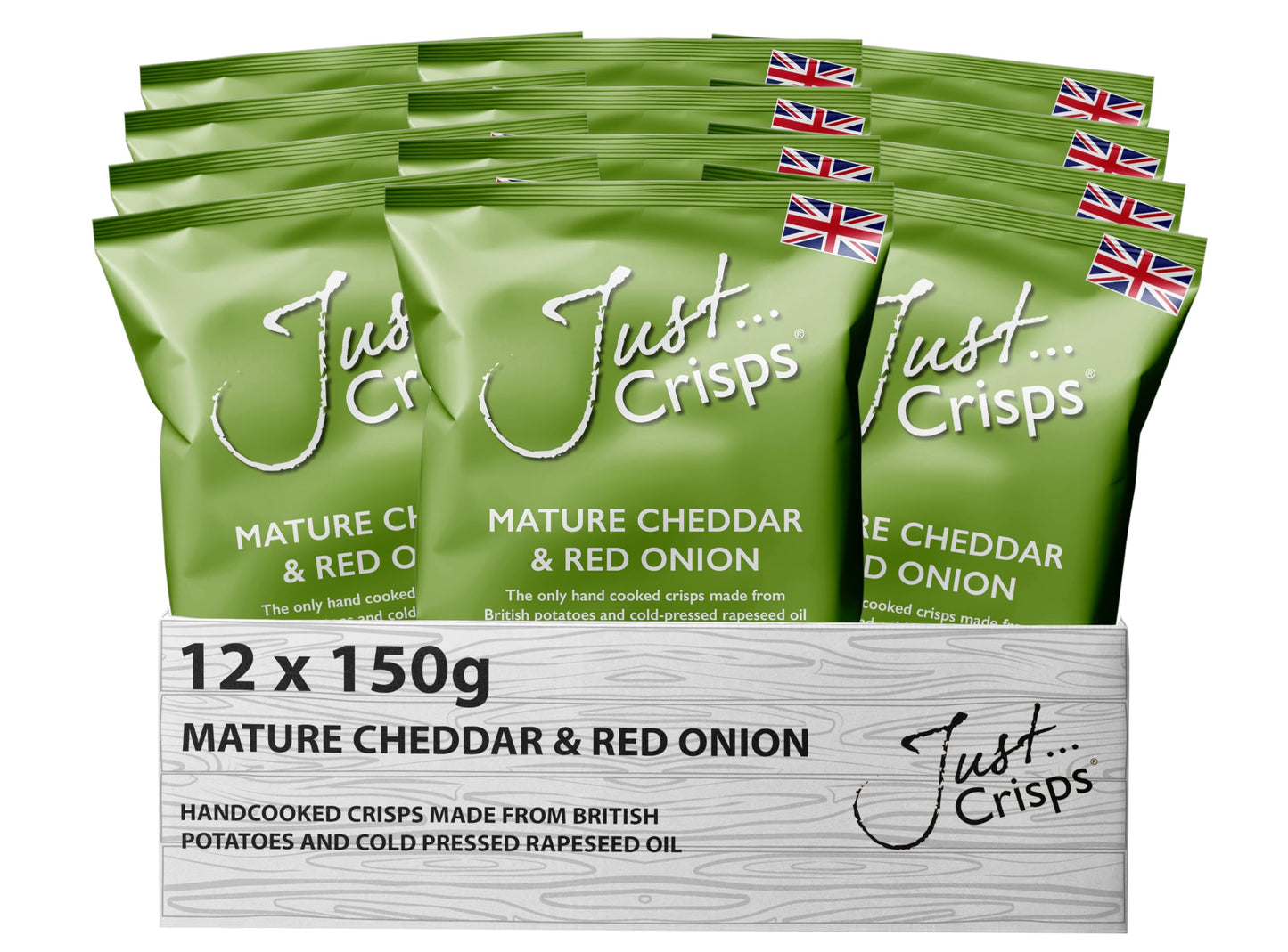 Mature Cheddar and Red Onion Crisps 150g (Caseof 12)