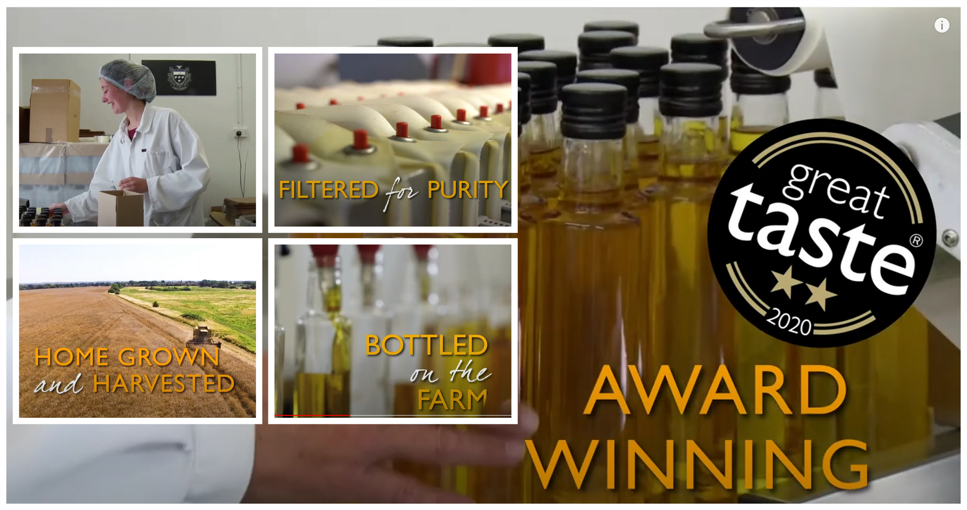Load video: Take a look at how we make our award-winning cold-pressed rapeseed oil