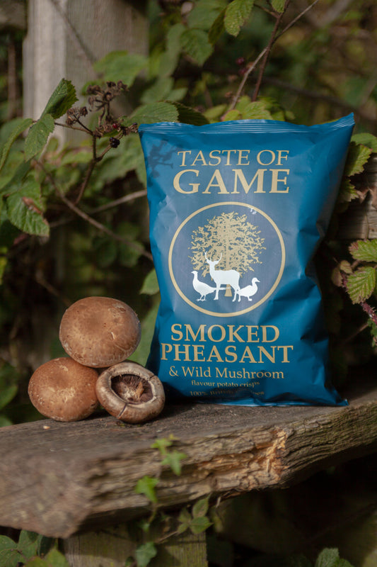 Smoked Pheasant and Wild Mushroom Potato Crisps 150g (Case of 12)