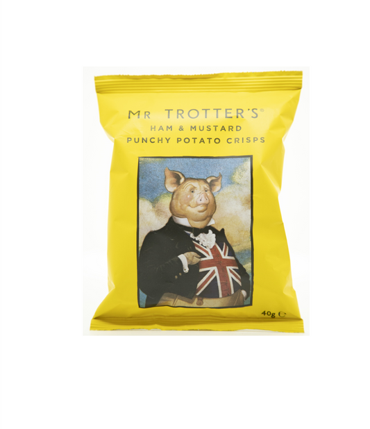 Mr Trotters Ham & Mustard Crisps 40g (Case of 24)