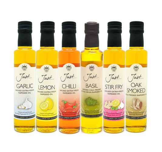 Classic Box - Garlic, Lemon, Chilli, Basil, Stir Fry and Oak Smoked Infused Cold Pressed Rapeseed Oil 250ml (Case of 6)