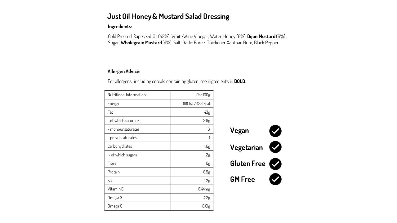 Salad Days Cruet Set - Honey & Mustard, Country Herb, Mustard, Chilli & Ginger, 250ml (Case of 3)