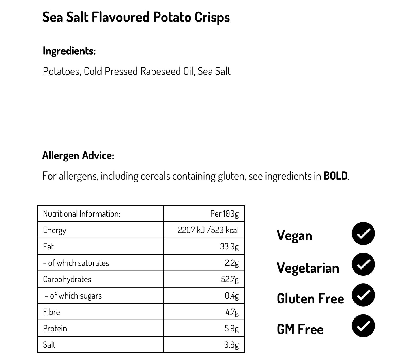 Sea Salt Crisps 40g (Case of 24)